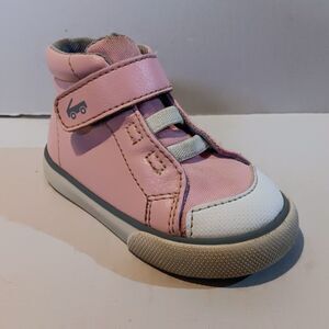 See Kai Run Belmont II High Top Sneakers-Size 5-Pink/Gray-Hook & Loop-Flexible